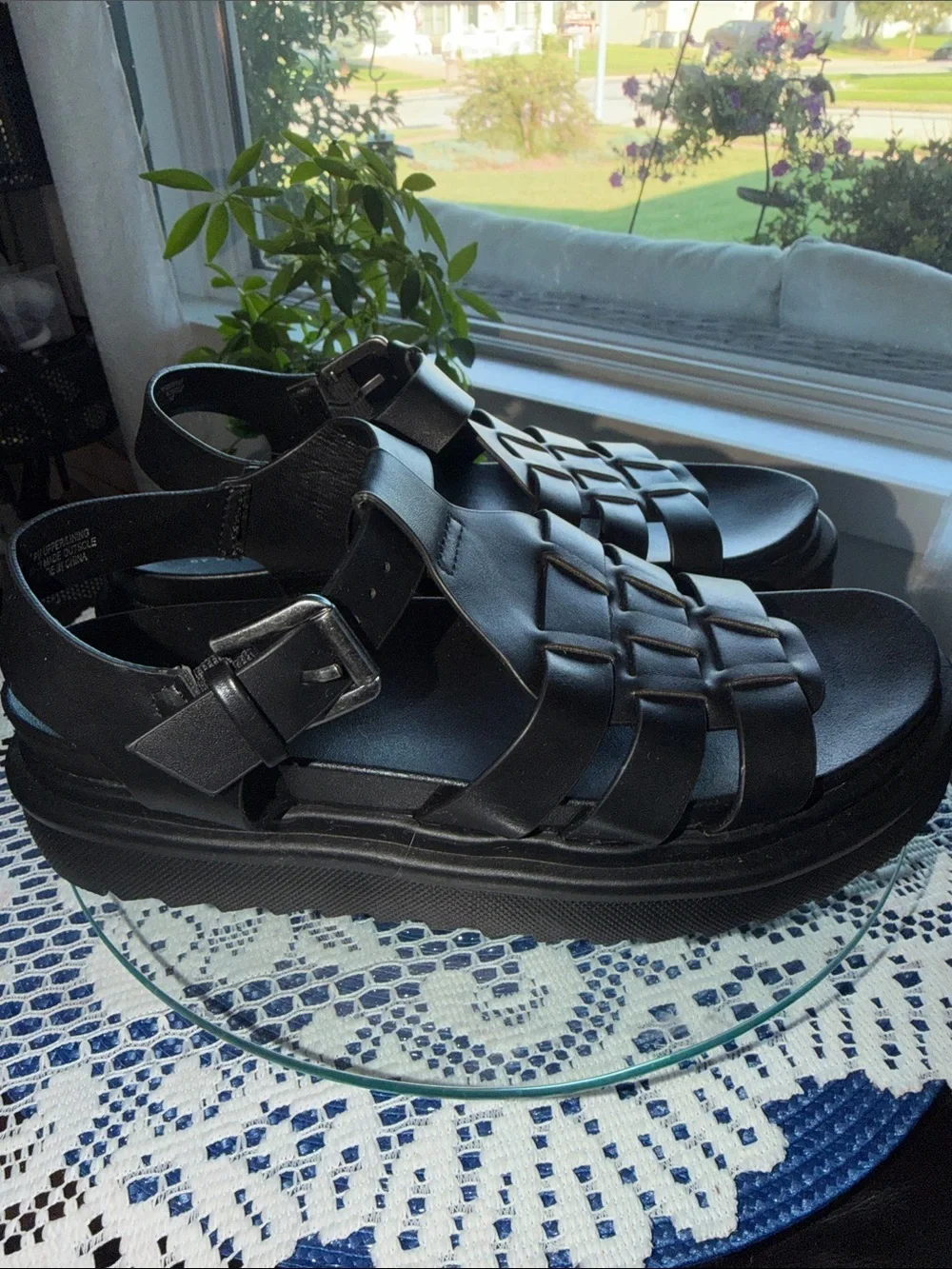 B-52 Black Strappy Platform Sandals